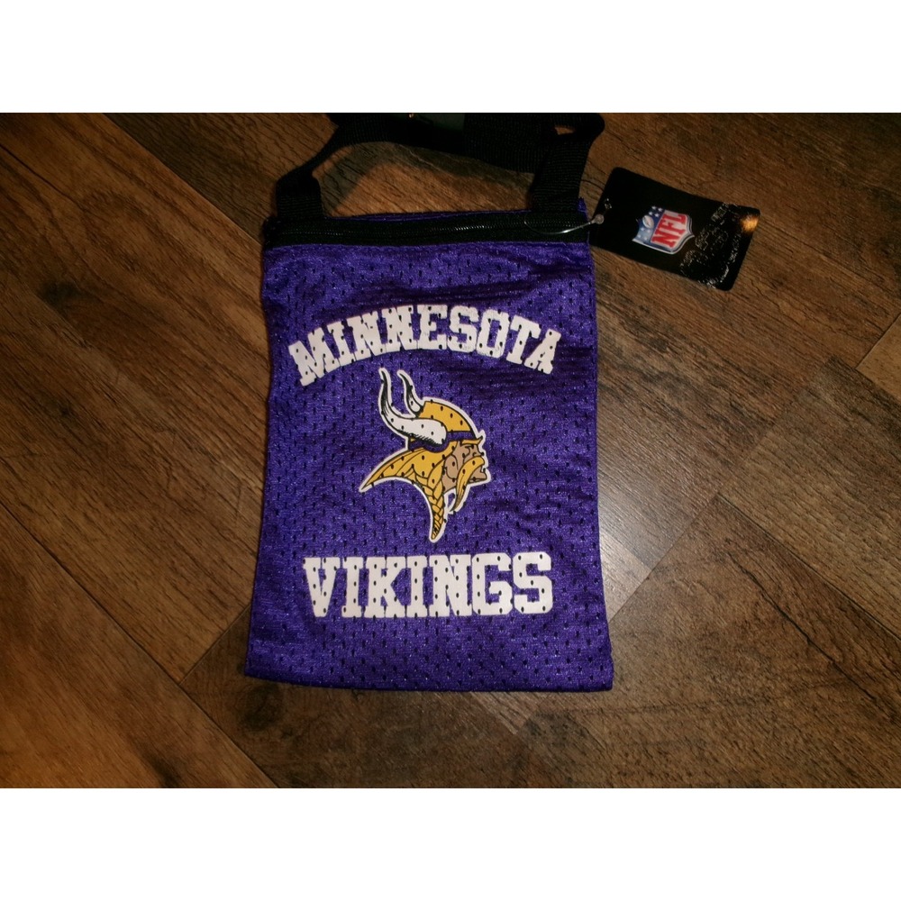 MINNESOTA VIKINGS      6X8 BAG PURSE VINTAGE ZIPPER T1